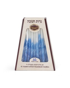 Blue and White Wax Hanukkah Candles Judaica