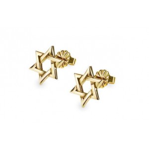 Rafael Jewelry Designer 14k Yellow Gold Star of David Stud Earrings Star of David Jewelry