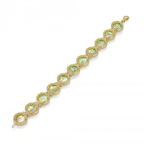 14K Gold Charm Bracelet with Roman Glass by Ben Jewelry
 Jewish Jewelry
