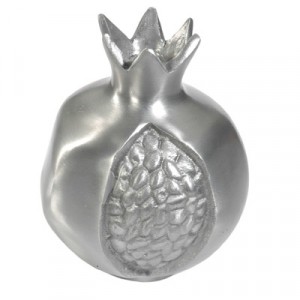 Yair Emanuel Large Aluminium Pomegranate Candlestick in Silver  Jewish Home