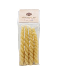 Traditional Wax Havdalah Candle Set with Four Natural Wax Candles Judaica