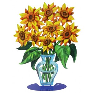 David Gerstein Sunflowers Vase Sculpture Israeli Art