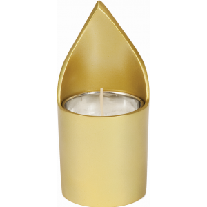 Memorial Candle Holder in Gold by Yair Emanuel  Modern Judaica