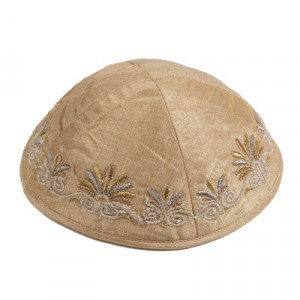 Gold Yair Emanuel Kippah with Date-Palm Embroidery Artists & Brands