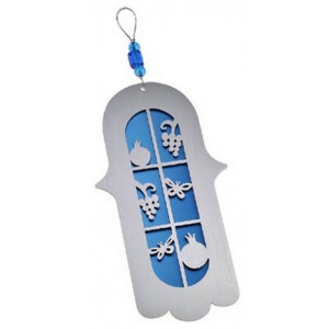 Blue and Silver Hamsa by Adi Sidler Artists & Brands
