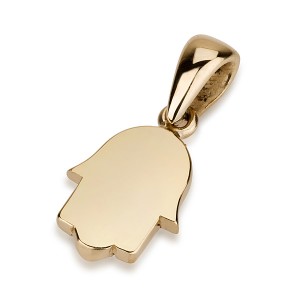 14k Yellow Gold Chamsa Pendant with Polished Surface Artists & Brands