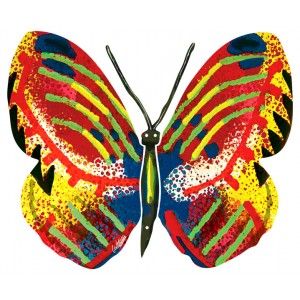 David Gerstein Metal Tsiona Butterfly Sculpture with Basic Colors Artists & Brands