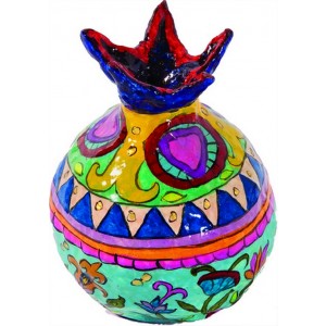 Yair Emanuel Paper-Mache Pomegranate with Geometric Shapes Jewish Home