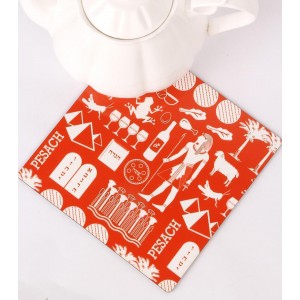 Trivet with Pharaoh Print in Red
 Passover Gifts