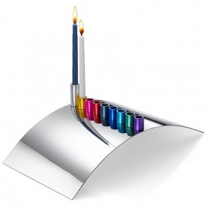 Modular Menorah in Stainless Steel & Colorful Anodized Aluminum by Laura Cowan Hanukkah Gifts