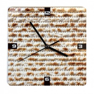 Illustrated Matzah Wooden Clock By Ofek Wertman Passover Gifts