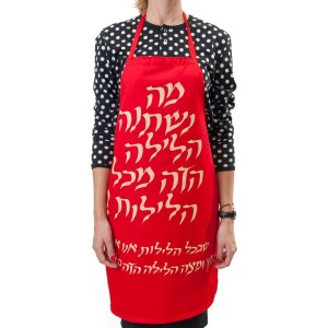 Ma Nishtana Red Apron By Barbara Shaw Passover Gifts