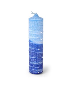 Extra Large Havdalah Pillar Candle - Blue Havdalah Sets and Candles