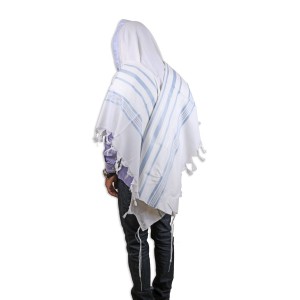 Talitnia Light Blue and Silver Gilboa Traditional Tallit Jewish Occasions