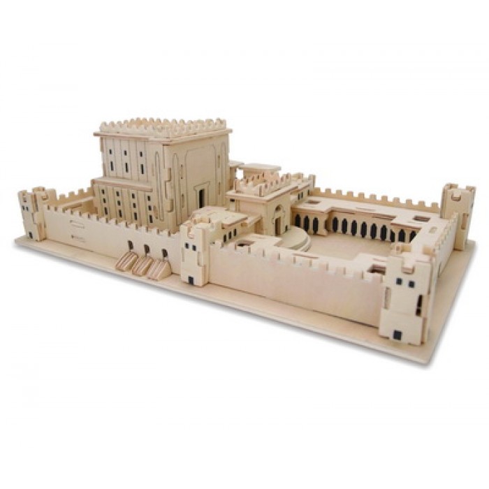 26x15x10 Brown and White Wood 3D Puzzle of the Bet Hamikdash