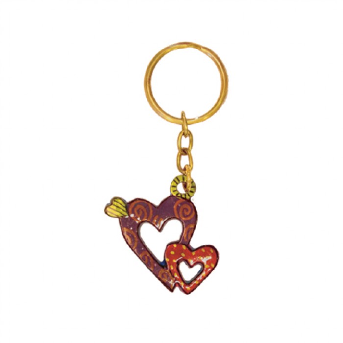 Yair Emanuel Aluminium Key Chain with Hearts