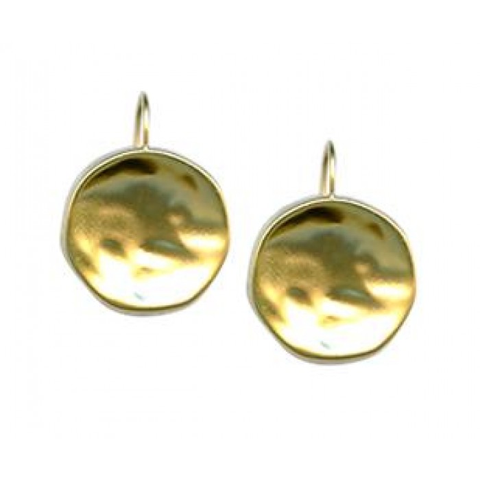 Round Disc Earrings in Matte Gold