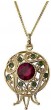 14k Yellow Gold Pendant with Ruby & Emerald in Pomegranate Shape Rafael Jewelry Designer