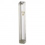 10 cm See-Through Mezuzah with Gold Shin in Clear Plastic