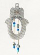 Silver Hamsa with Hanging Charms and Inscribed ‘Ana Bekoach’ Prayer