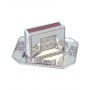 5 Centimetre Nickel Matchbox and Matchstick Dish with Engraved Designs