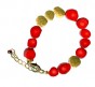 Coral Bracelet with Gold Beads