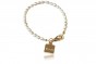 Bracelet with Pearls and 24K Gold Plated Pendant in 18cm